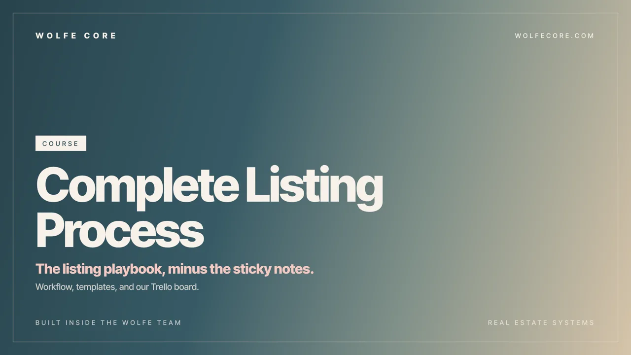 Complete Listing Process
