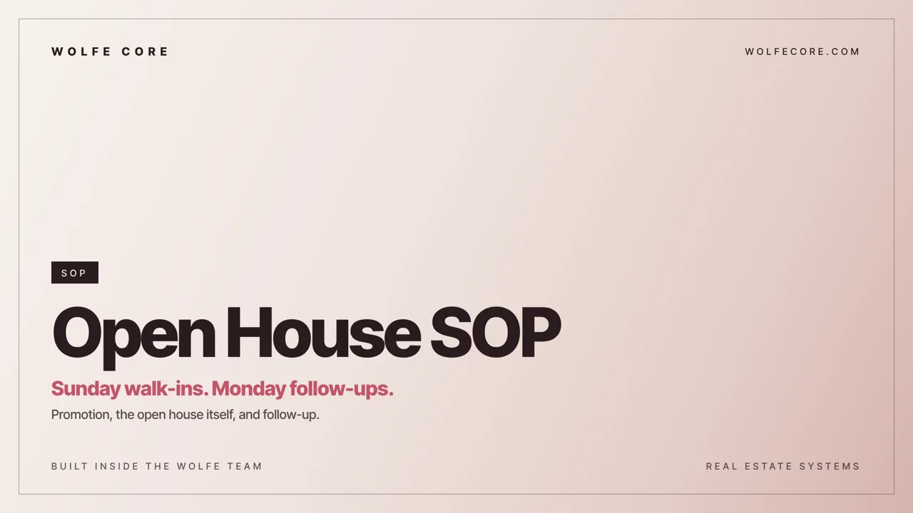 Open House SOP